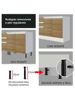 Kit Canto Reto Smart MDF 2 Portas Nicho Rustic Crema Madesa
