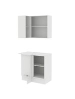 Kit Canto Reto Smart MDF 2 Portas Nicho Rustic Crema Madesa