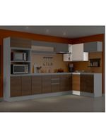 Kit Canto Reto Smart MDF 2 Portas Nicho Rustic Crema Madesa