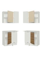 Kit Canto Reto Smart MDF 2 Portas Nicho Rustic Crema Madesa