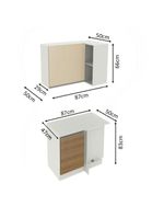 Kit Canto Reto Smart MDF 2 Portas Nicho Rustic Crema Madesa