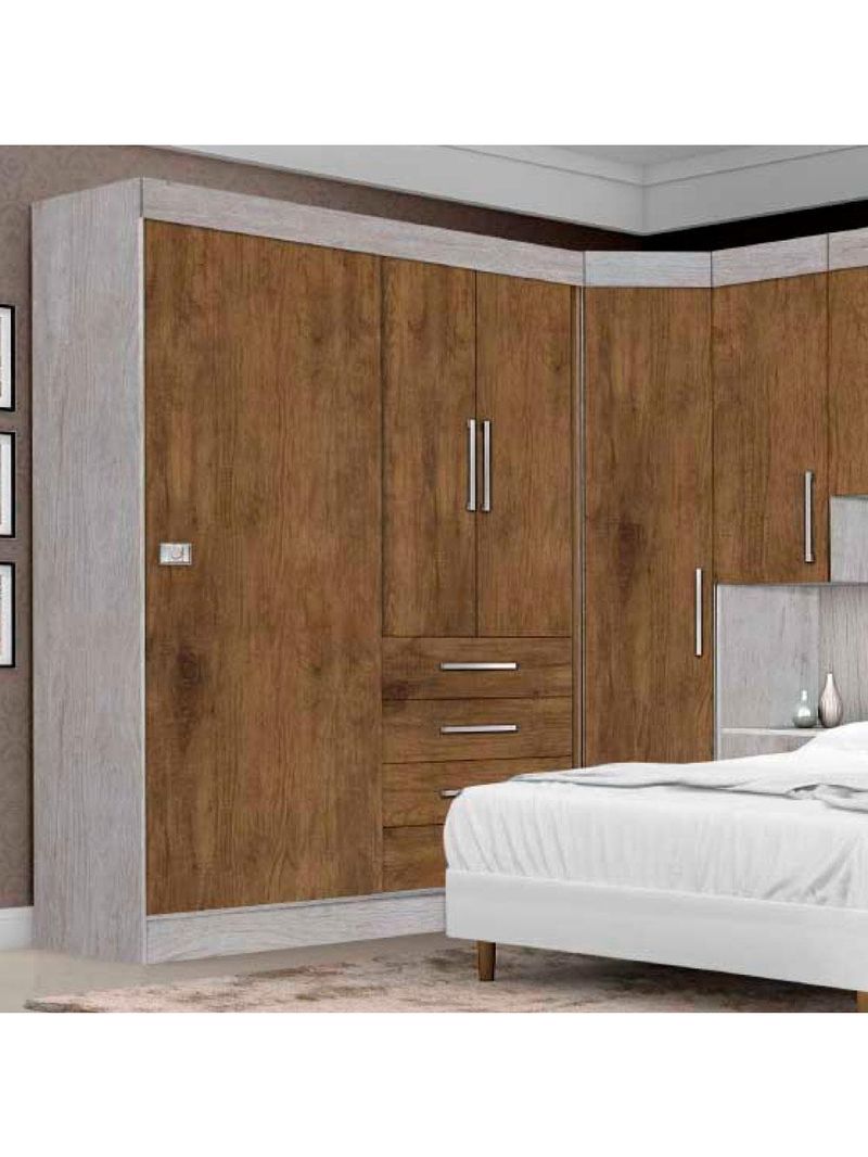 Dormitório Modulado Georgia Ja Avelã / Jequitibá P/Jequitibá