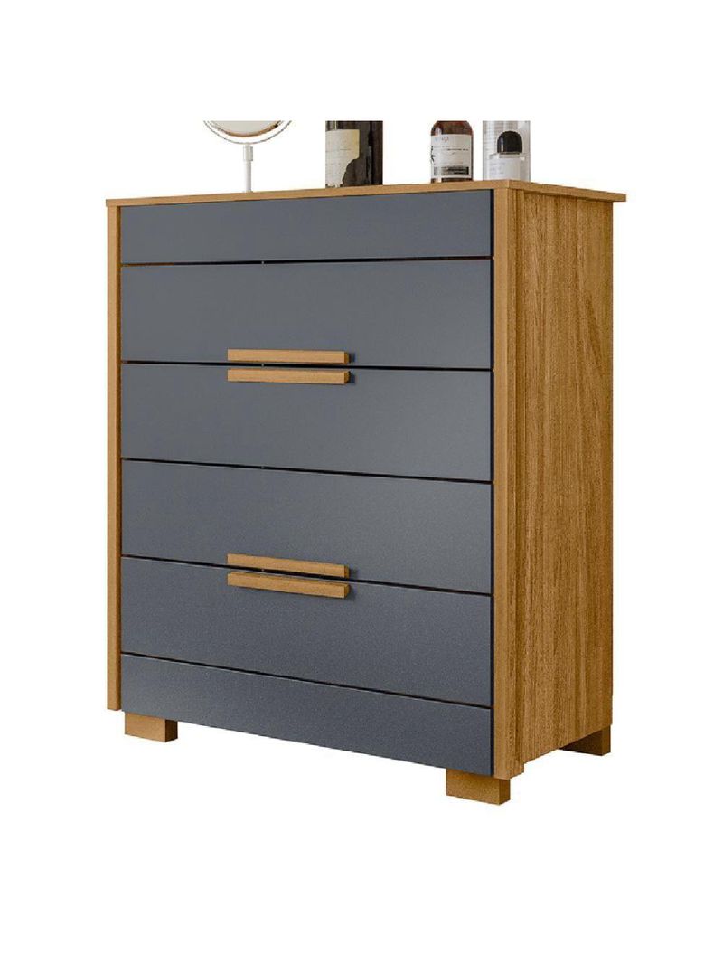 Cômoda Dhara 4 Gavetas Moval Freijó / Cinza Freijo Cinza