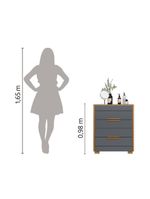 Cômoda Dhara 4 Gavetas Moval Freijó / Cinza Freijo Cinza