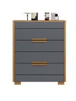 Cômoda Dhara 4 Gavetas Moval Freijó / Cinza Freijo Cinza