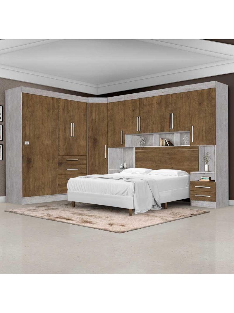 Dormitório Modulado Georgia Ja Avelã / Jequitibá P/Jequitibá