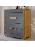 Cômoda Dhara 4 Gavetas Moval Freijó / Cinza Freijo Cinza