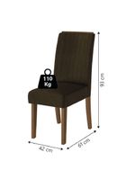 Conjunto com 4 Cadeiras Estofadas Sala de Jantar Grécia Cedro / Marrom Dobuê