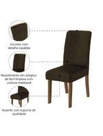 Conjunto com 4 Cadeiras Estofadas Sala de Jantar Grécia Cedro / Marrom Dobuê