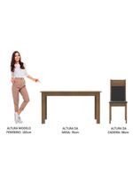 Mesa Tampo de Madeira com 6 Cadeiras Rustic Preto