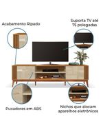 Rack Bancada Para Sala Tv Até 75" Legacy Cedro / Off White