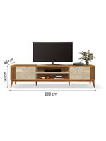 Rack Bancada Para Sala Tv Até 75" Legacy Cedro / Off White