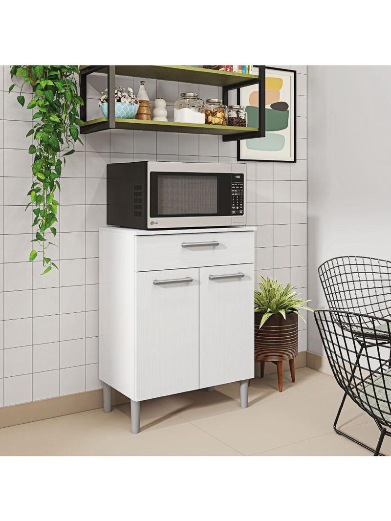 Armário De Cozinha Balcão Multiuso Kit's Paraná Branco