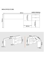 Escrivaninha Com Tampo Giratório 2 Gavetas Nt2060 Preto