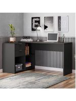 Escrivaninha Com Tampo Giratório 2 Gavetas Nt2060 Preto