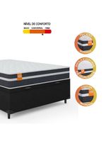 Cama Box Baú Casal Colchão Preto