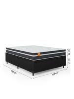 Cama Box Baú Casal Colchão Preto