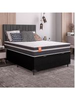 Cama Box Baú Casal Colchão Preto