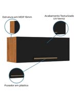 Armário Aéreo De Geladeira 1 Porta 0,80m Favorita Natura / Preto Preto