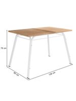 Conjunto De Mesa Sala De Jantar Com 6 Cadeiras Tubular Tampo Bp Madeirado Retangular 1,36m Branco / Preto