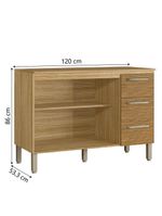 Balcão de Cozinha Triplo Ripado Com Tampo Kits Paraná Freijo