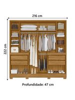 Guarda Roupas Casal Com Espelho Frisado 10 Portas 4 Gavetas Alasca Madeirado Off White