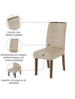 Conjunto com 4 Cadeiras Estofadas Sala de Jantar Grécia Cedro / Bege – Dobuê