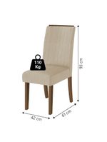 Conjunto com 4 Cadeiras Estofadas Sala de Jantar Grécia Cedro / Bege – Dobuê