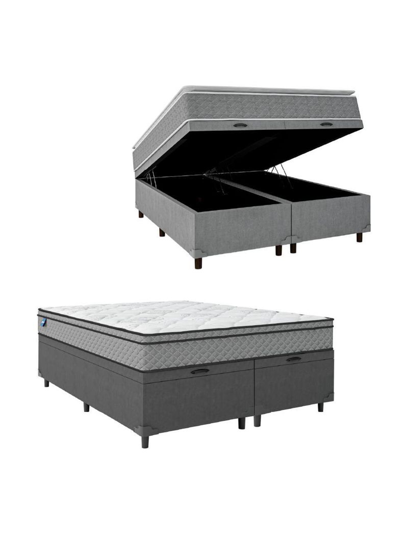 Cama Box Baú Casal Queen Colchão 158x198x65cm