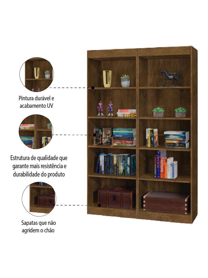 Estante Livreiro Multi 8 Prateleiras 1,71m Office Jequitiba J&a Jequitibá