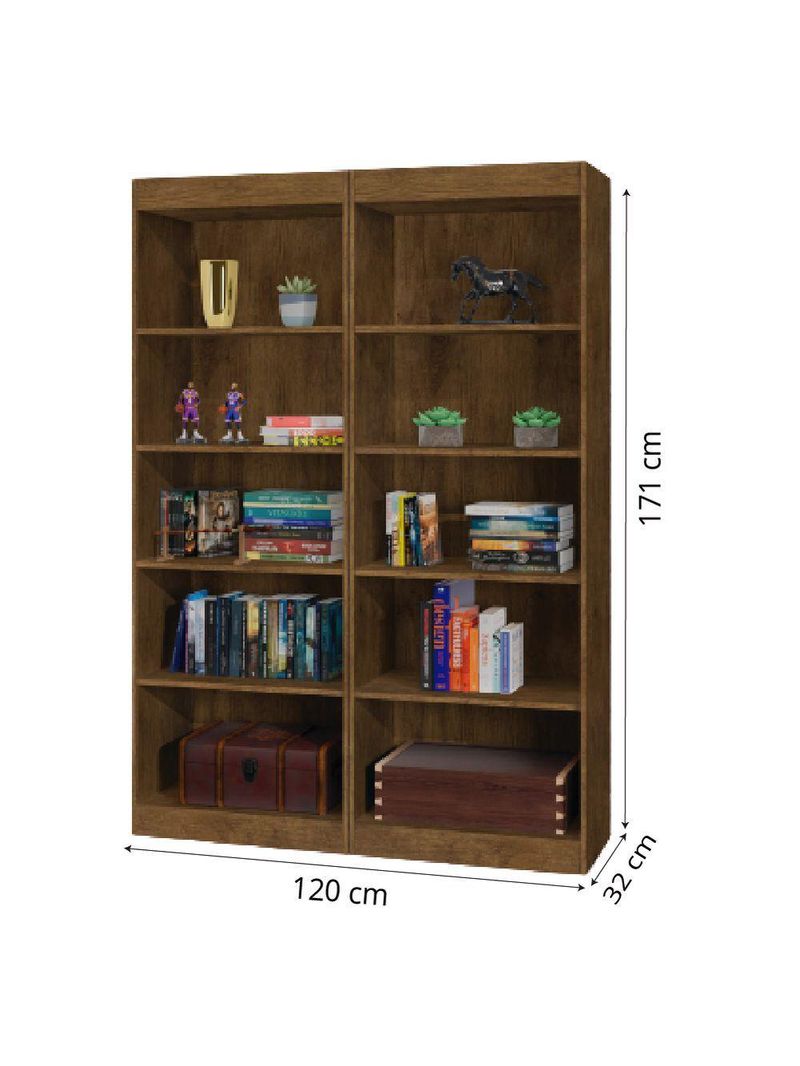 Estante Livreiro Multi 8 Prateleiras 1,71m Office Jequitiba J&a Jequitibá