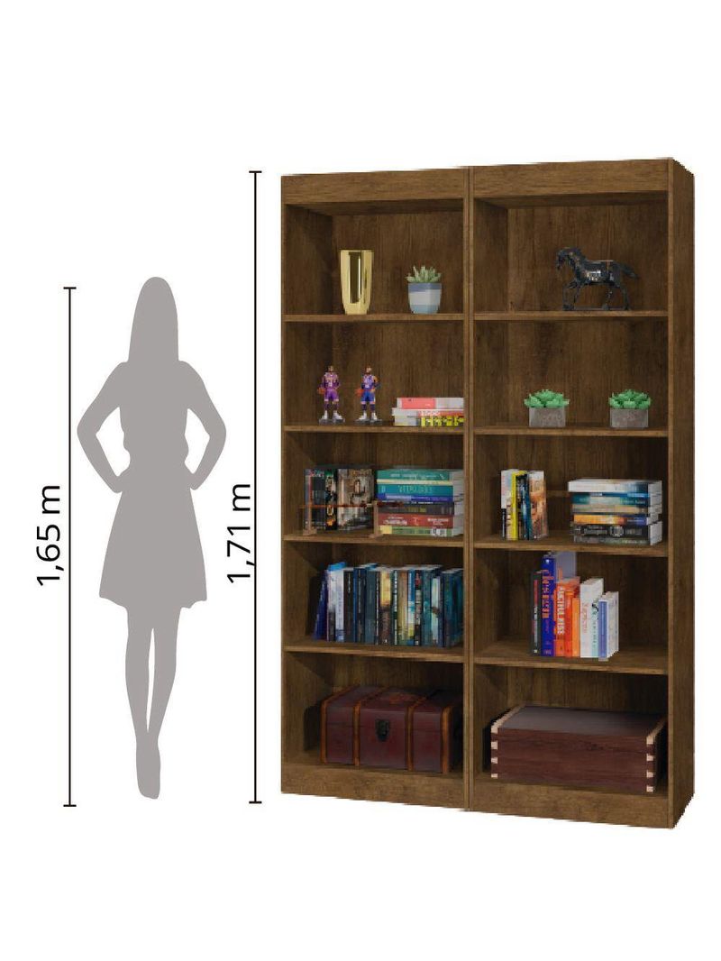 Estante Livreiro Multi 8 Prateleiras 1,71m Office Jequitiba J&a Jequitibá