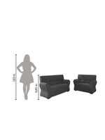 Conjunto De Sofá 2 E 3 Lugares Holanda Cinza Suede