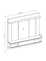 Painel Para TV Até 65 Polegadas Ripado Impressão 3D Com Nicho Viena Madeirado/Off White Caemmun