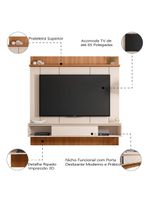 Painel Para TV Até 65 Polegadas Ripado Impressão 3D Com Nicho Viena Madeirado/Off White Caemmun