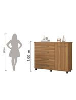 Cômoda 4 Gavetas Flora Amendola Amêndoa