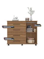 Cômoda 4 Gavetas Flora Amendola Amêndoa