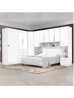 Dormitório Completo Georgia J&a Branco Para Cama Box  Casal