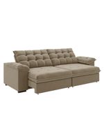 Sofá Retrátil E Reclinável Bipartido 2,50m 4 Lugares Palermo Slim Luizzi Castor