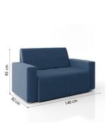 Sofá-cama 2 Lugares Pratik 5000 Mamflex Azul Suede Azul