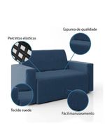 Sofá-cama 2 Lugares Pratik 5000 Mamflex Azul Suede Azul