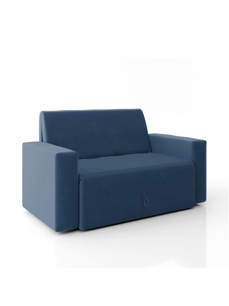 Sofá-cama 2 Lugares Pratik 5000 Mamflex Azul Suede Azul