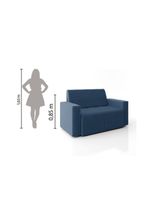 Sofá-cama 2 Lugares Pratik 5000 Mamflex Azul Suede Azul