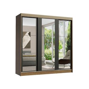 Guarda-roupa Casal Reno 3 Portas de Correr de Espelho Madesa