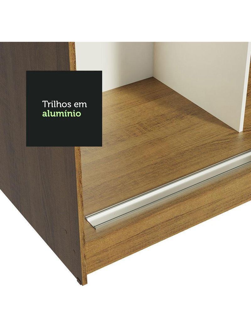 Guarda-roupa Casal Reno 3 Portas de Correr de Espelho Madesa