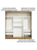 Guarda-roupa Casal Reno 3 Portas de Correr de Espelho Madesa