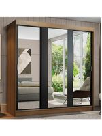 Guarda-roupa Casal Reno 3 Portas de Correr de Espelho Madesa