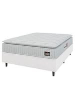 Cama Box Casal Colchão Espuma D33 Pillow Top Van Gogh 138x188x62cm Branco Hellen Suporta Até 120kg