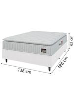 Cama Box Casal Colchão Espuma D33 Pillow Top Van Gogh 138x188x62cm Branco Hellen Suporta Até 120kg