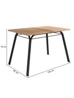 Conjunto De Mesa Sala De Jantar Com 6 Cadeiras Tubular Tampo Bp Madeirado Retangular 1,36m Preto/flor